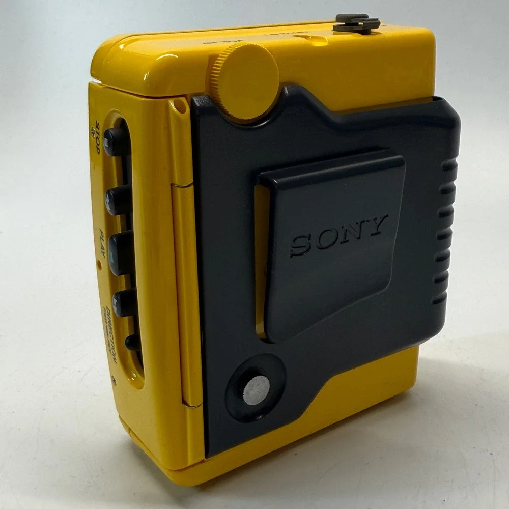 Vintage Sony Walkman Sports Cassette Player FM AM Yellow WM-F2078 Y2K